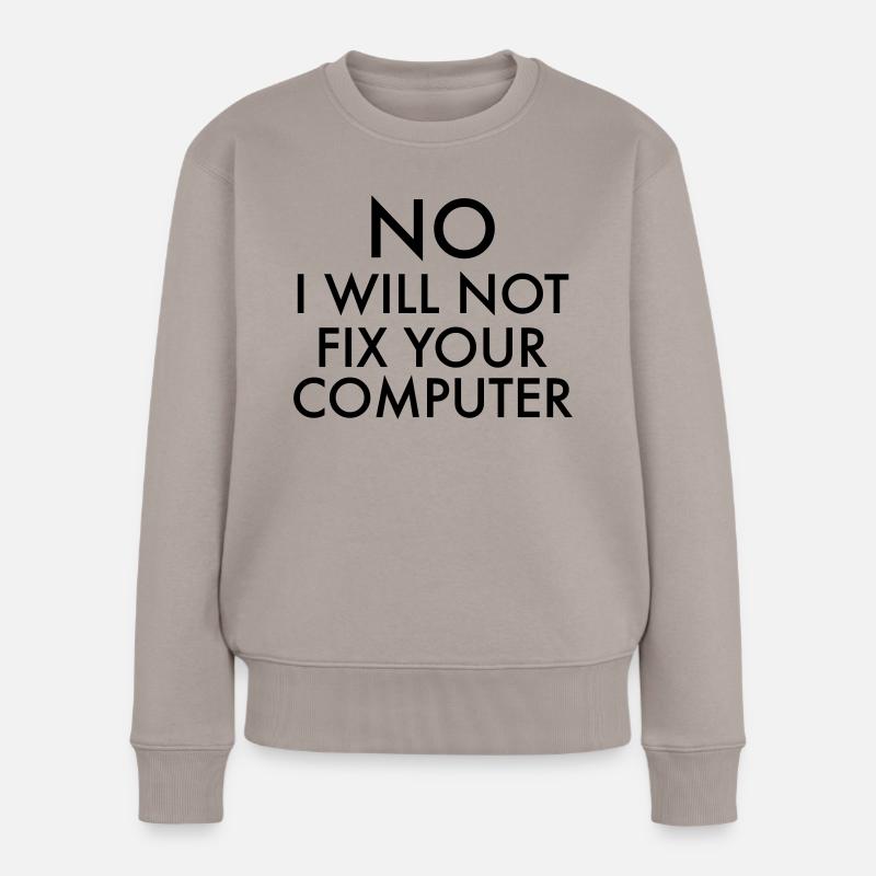 Computer Geek - Frauen Premium Bio Pullover - Taupe