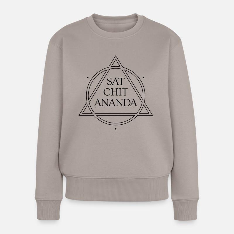 SAT CHIT ANANDA vector - Frauen Premium Bio Pullover - Taupe