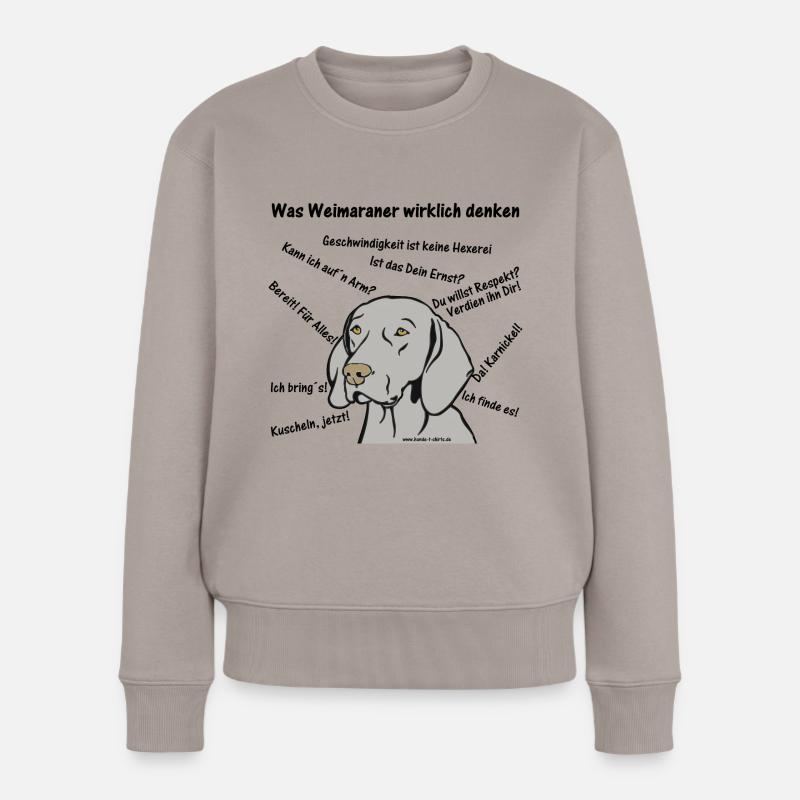 Weimaranergedanken - Frauen Premium Bio Pullover - Taupe