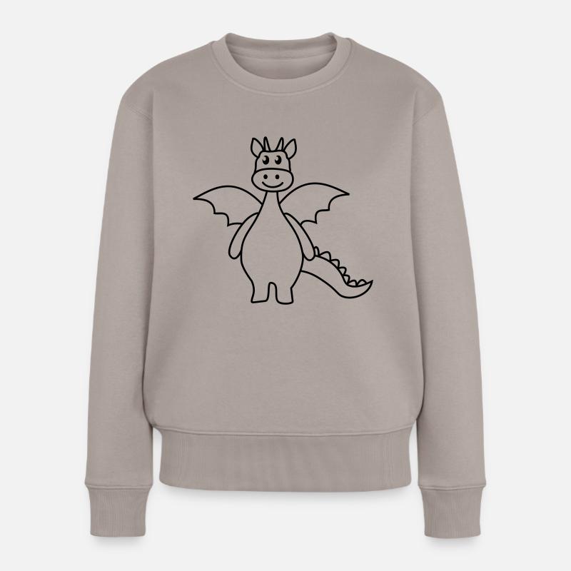 cute dragon - Pull Premium bio Femme - taupe
