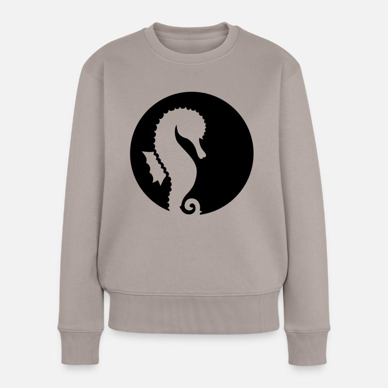 Seepferdchen - Frauen Premium Bio Pullover - Taupe