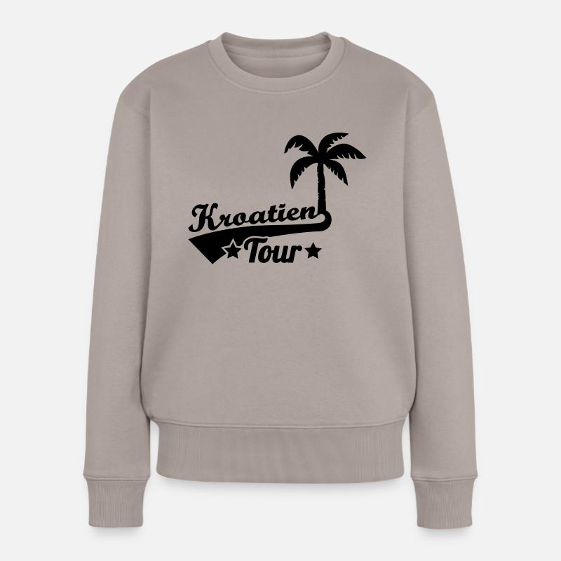 Kroatien - Frauen Premium Bio Pullover - Taupe