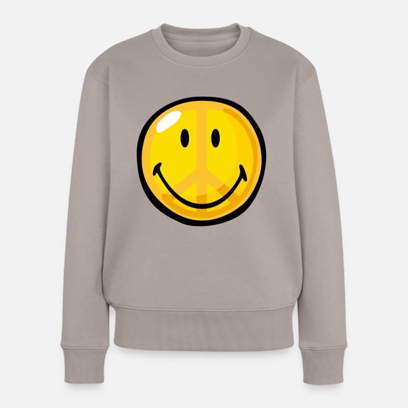 Smiley cnd symbol - Frauen Premium Bio Pullover - Taupe