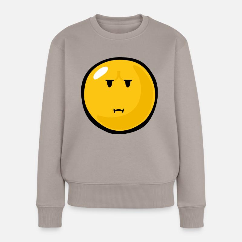 Smiley Dislike - Frauen Premium Bio Pullover - Taupe