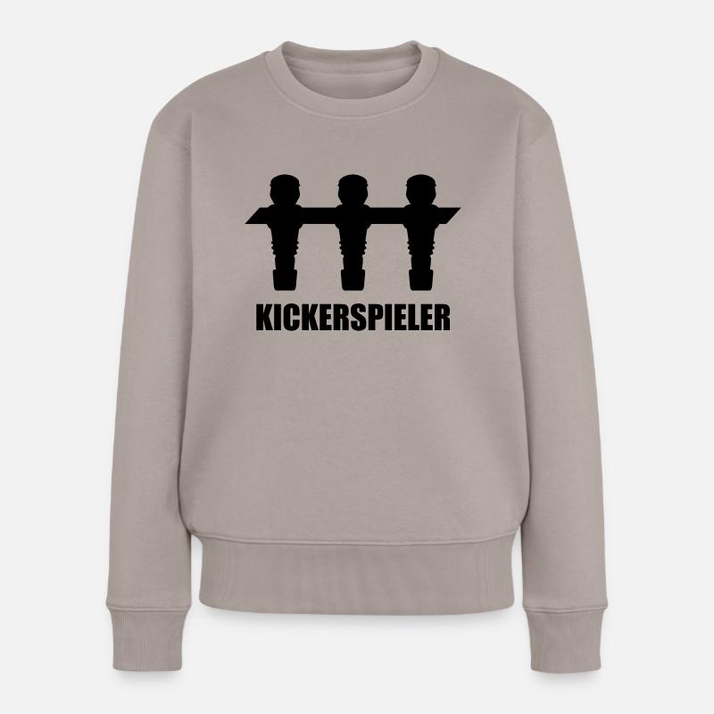 Kickerspieler - Kickershirt - Frauen Premium Bio Pullover - Taupe