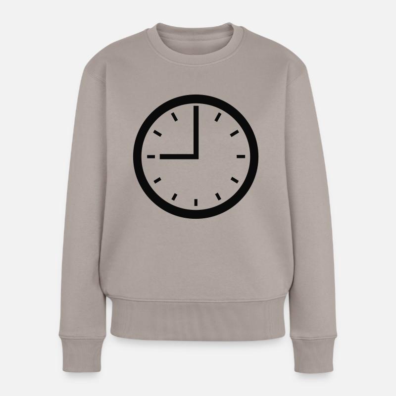 Uhr - Frauen Premium Bio Pullover - Taupe
