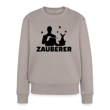 Zauberer - Frauen Premium Bio Pullover - Taupe - Vorne - Julia (174cm)