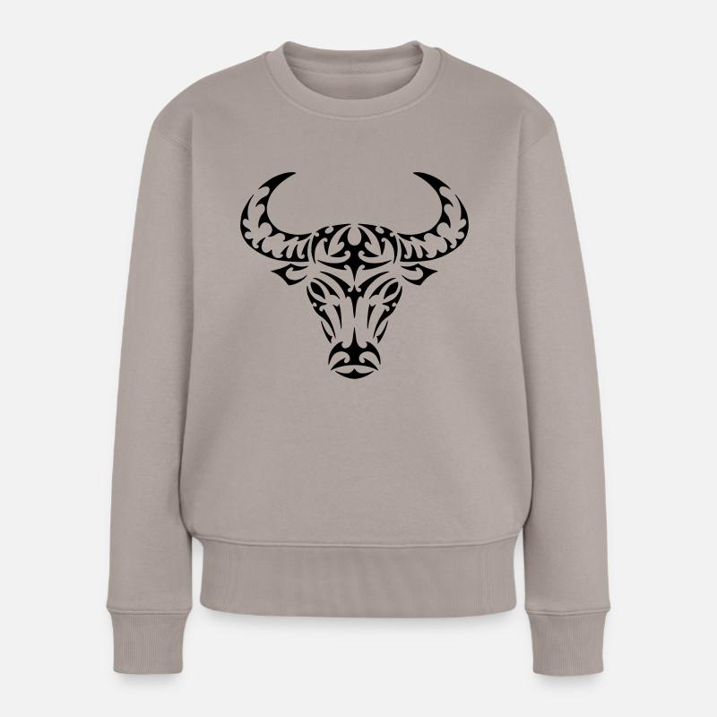 Sternzeichen Stier - Frauen Premium Bio Pullover - Taupe