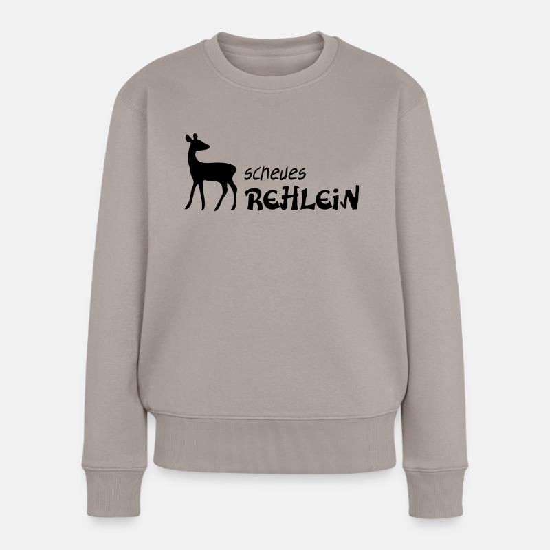 Faon faon faon timide animal sauvage timide - Pull Premium bio Femme - taupe