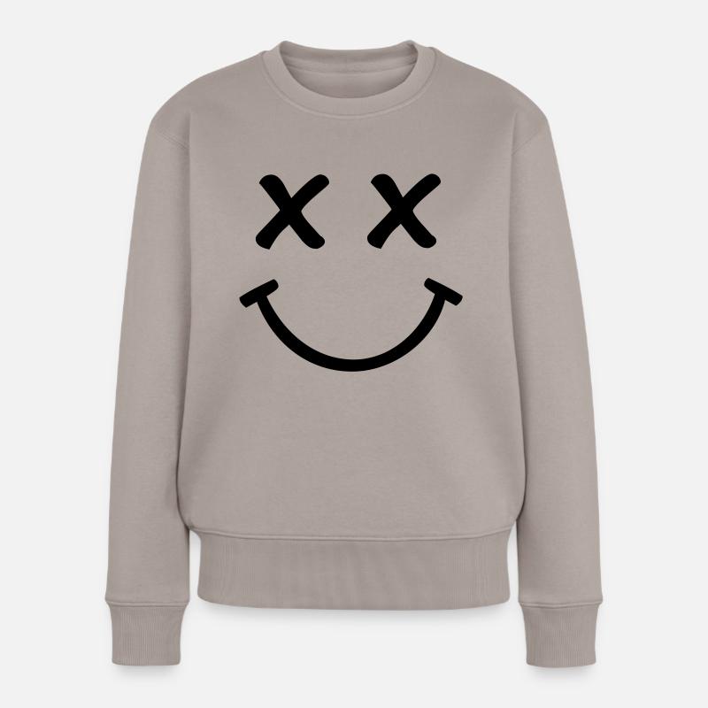 Smiley - Frauen Premium Bio Pullover - Taupe