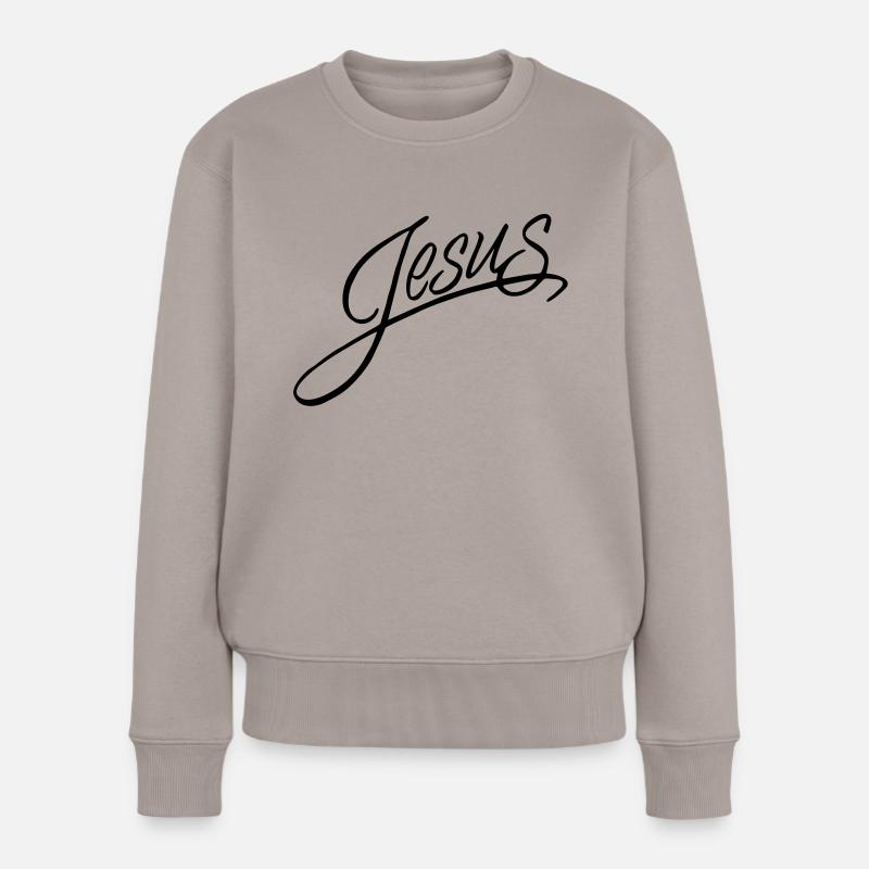 Jesus - Frauen Premium Bio Pullover - Taupe