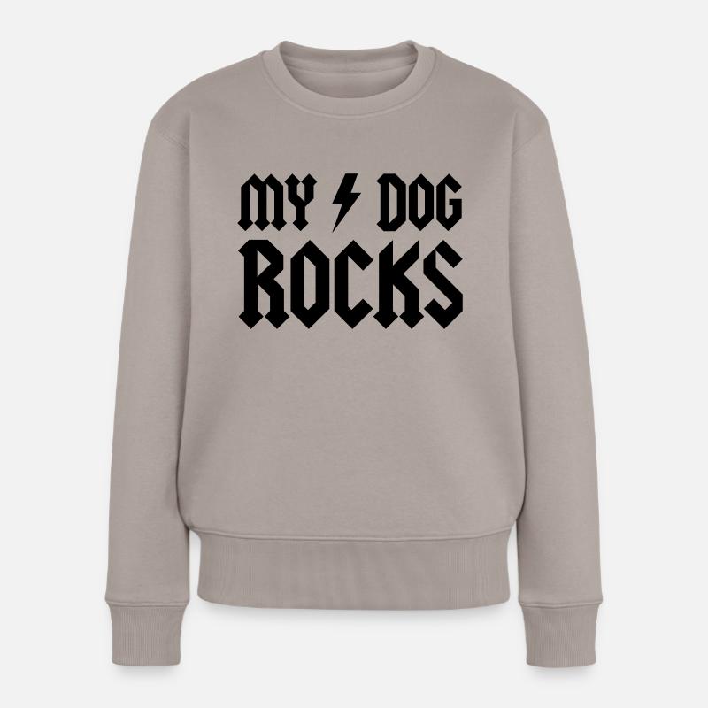 My Dog Rocks! - Frauen Premium Bio Pullover - Taupe