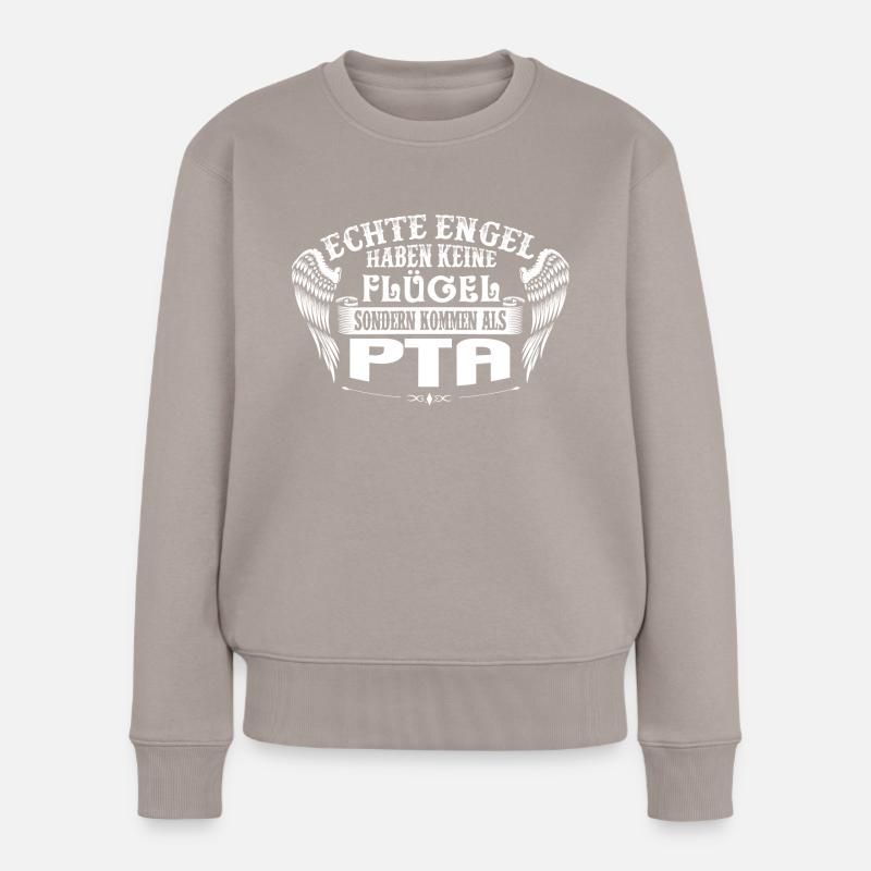 Engel sind PTA - Frauen Premium Bio Pullover - Taupe