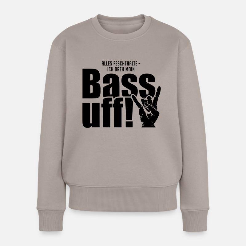 Bass uff! - Frauen Premium Bio Pullover - Taupe