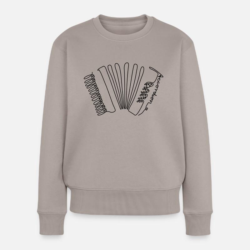 one line accordion - Frauen Premium Bio Pullover - Taupe