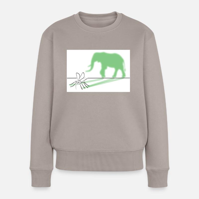 Aus einer Mücke einen Elefanten machen Zeichnung - Frauen Premium Bio Pullover - Taupe
