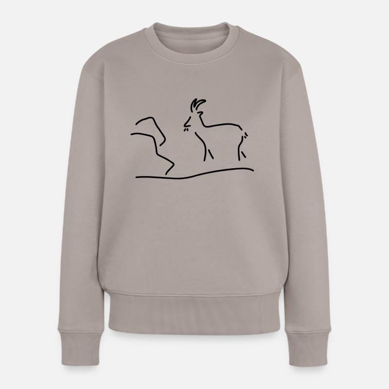 ziege oder steinbock - Frauen Premium Bio Pullover - Taupe