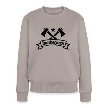 Holzfäller - Frauen Premium Bio Pullover - Taupe - Vorne - Julia (174cm)