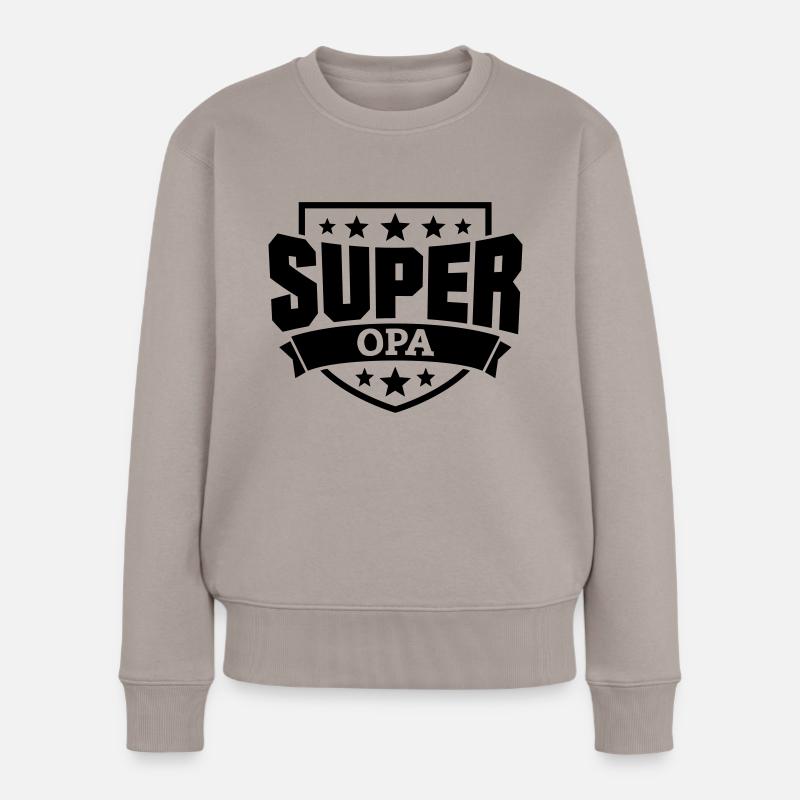 Super Opa - Frauen Premium Bio Pullover - Taupe