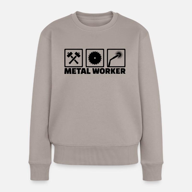 Metallbauer - Frauen Premium Bio Pullover - Taupe