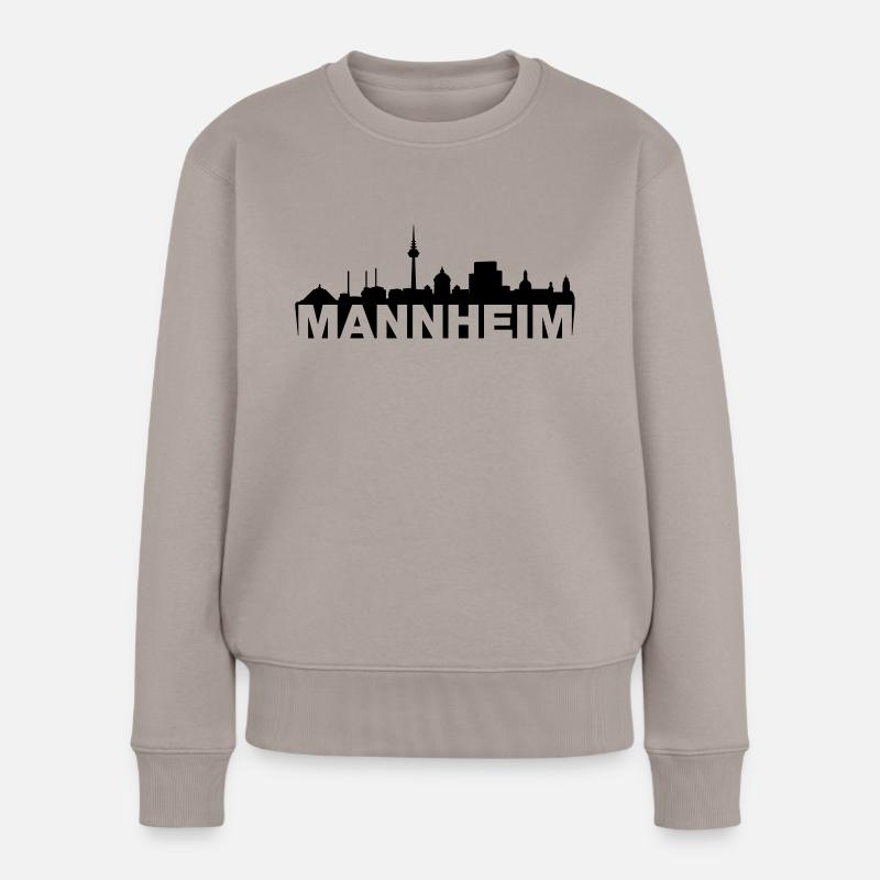 Skyline Mannheim - Frauen Premium Bio Pullover - Taupe