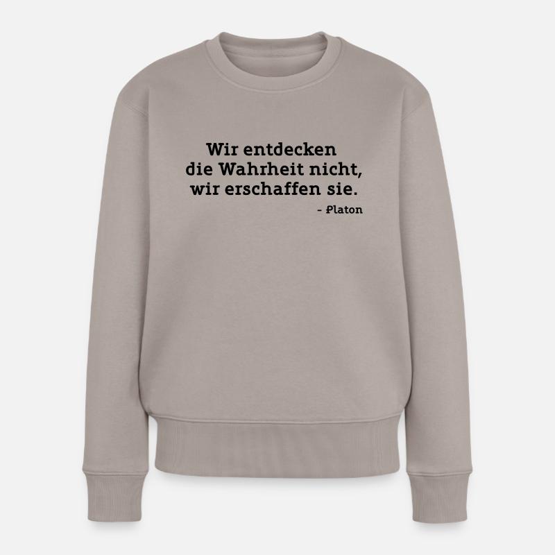 Wahrheit - Platon - Frauen Premium Bio Pullover - Taupe