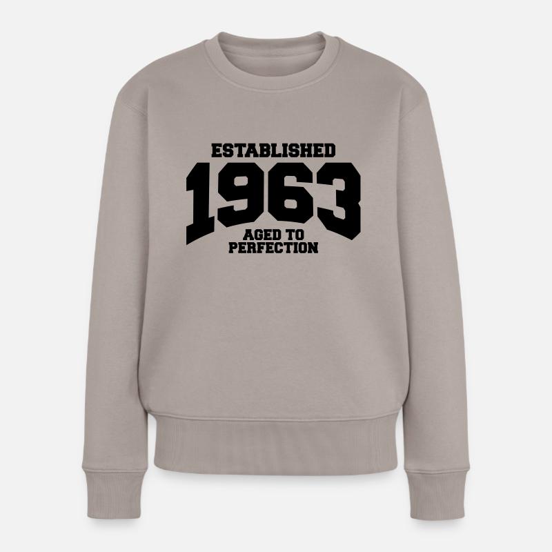 aged to perfection established 1963 (de) - Frauen Premium Bio Pullover - Taupe