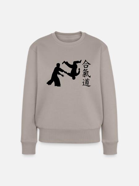 Aikido - Frauen Premium Bio Pullover - Taupe