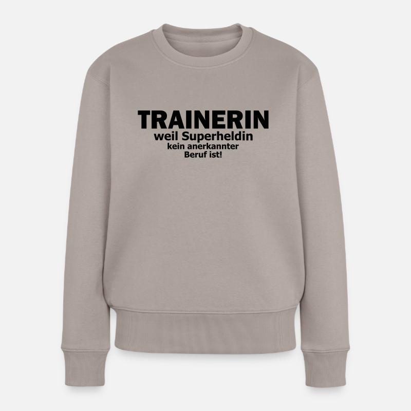 trainerin - Frauen Premium Bio Pullover - Taupe