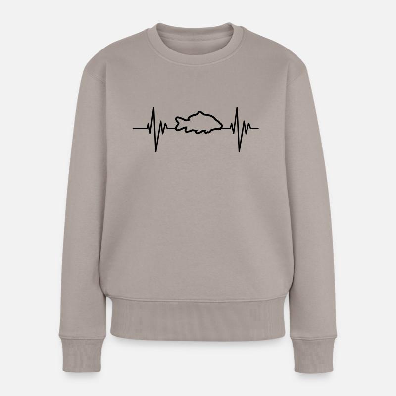 Carp Pulse - Frauen Premium Bio Pullover - Taupe