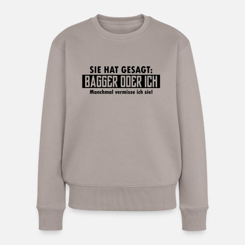 bagger oder ich - Frauen Premium Bio Pullover - Taupe