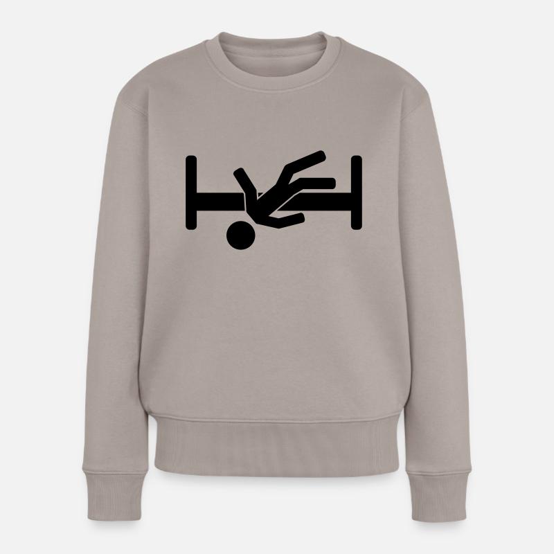 bed_habits_4 - Frauen Premium Bio Pullover - Taupe