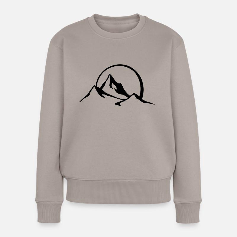 berg_panorama - Frauen Premium Bio Pullover - Taupe