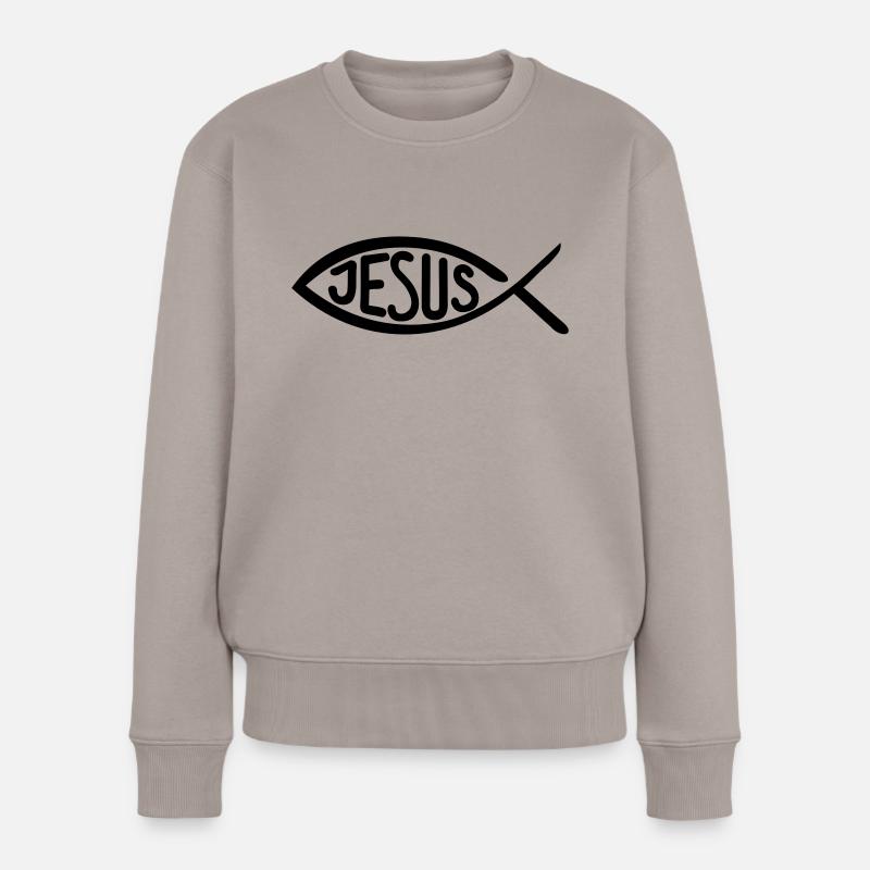 Jésus Poisson - Pull Premium bio Femme - taupe