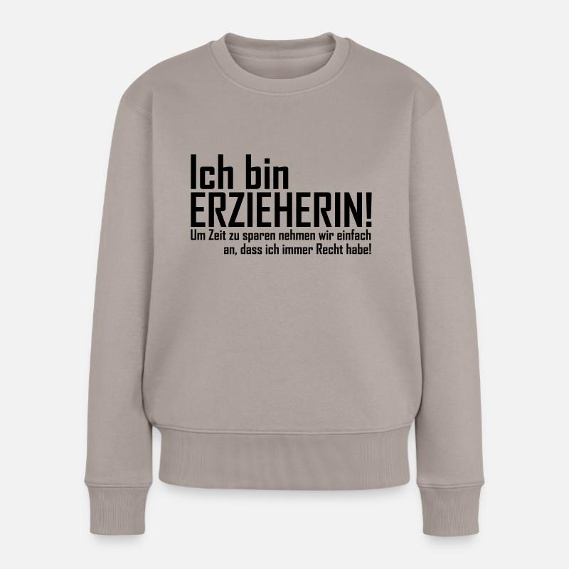 erzieherin - Frauen Premium Bio Pullover - Taupe