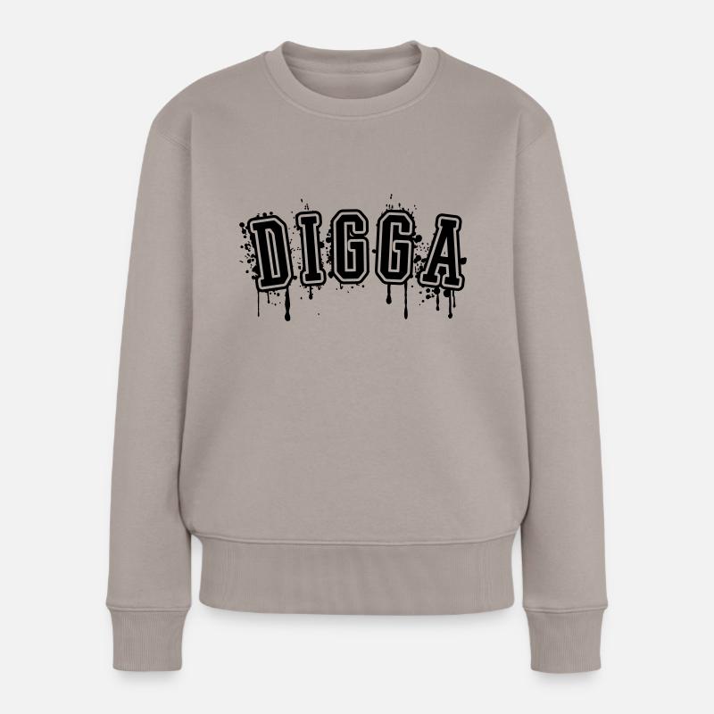 DIGGA - Frauen Premium Bio Pullover - Taupe