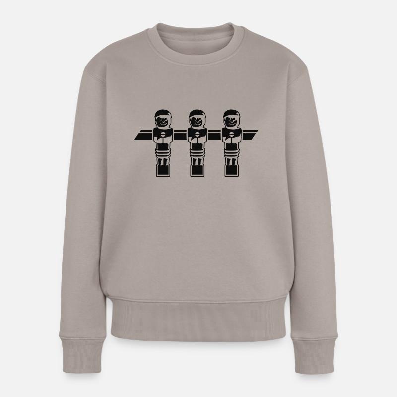 3er Soccer Figur - Kickershirt - Frauen Premium Bio Pullover - Taupe