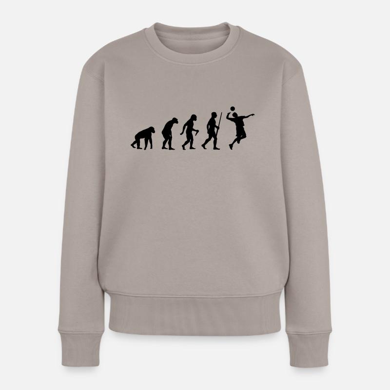 Volleyballer Evolution - Frauen Premium Bio Pullover - Taupe