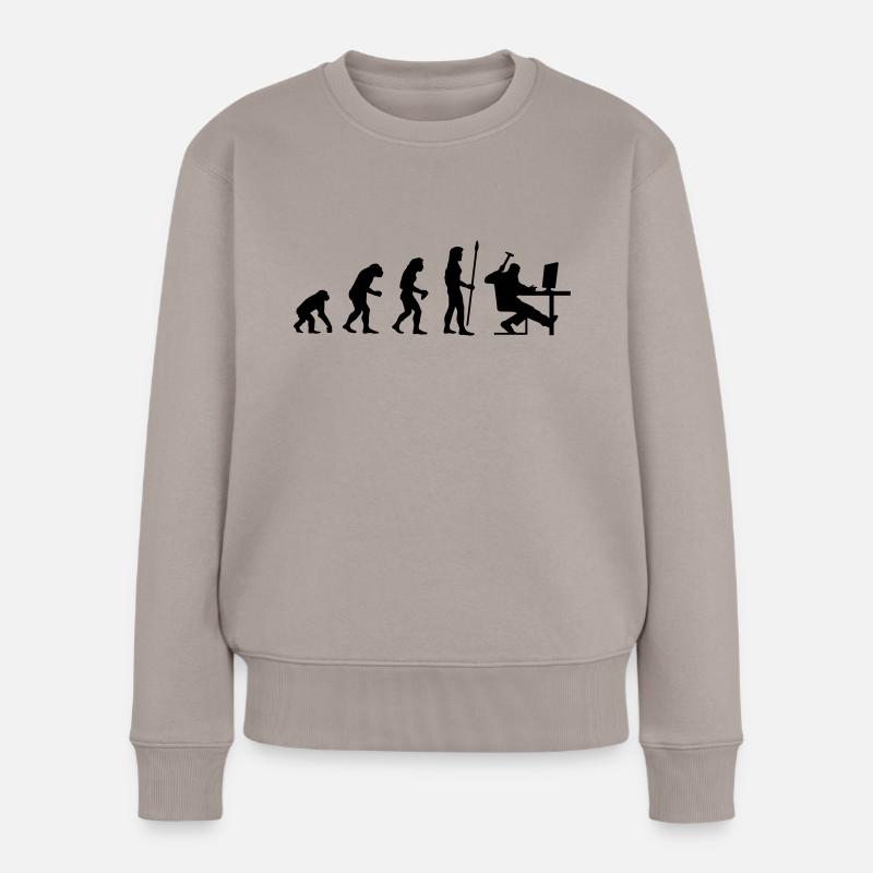 evolution_pc_1 - Women's Premium Organic Jumper - taupe