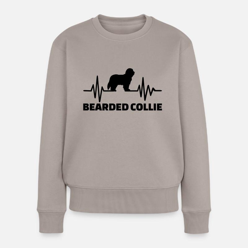 Bearded Collie - Frauen Premium Bio Pullover - Taupe