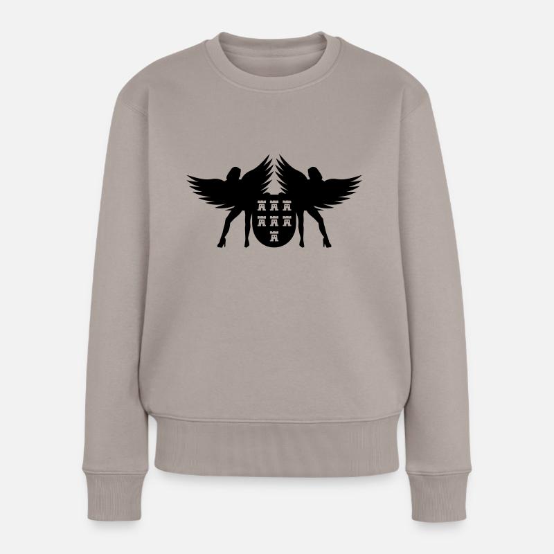 Wappen Siebenbürgen mit Engel - Frauen Premium Bio Pullover - Taupe