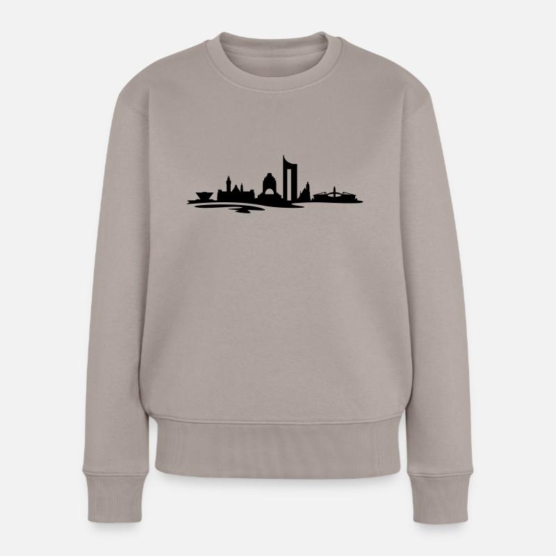 Skyline - Leipzig - Frauen Premium Bio Pullover - Taupe