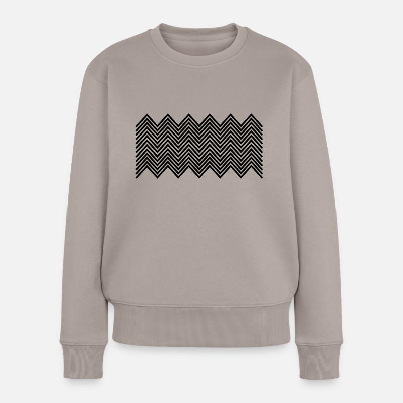 Zickzack muster - Frauen Premium Bio Pullover - Taupe