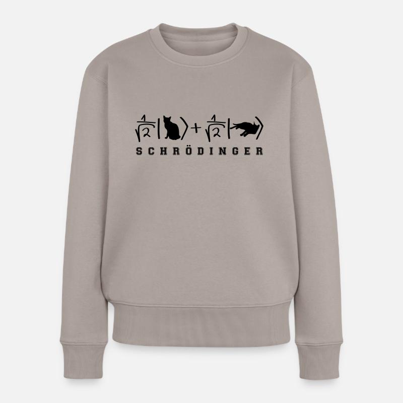 Quantenphysik Schrödinger Katze - Frauen Premium Bio Pullover - Taupe