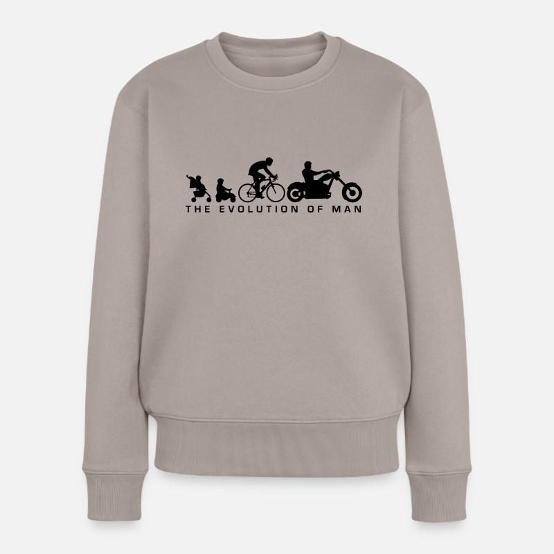 evolution_biker_022014_a_1c - Frauen Premium Bio Pullover - Taupe