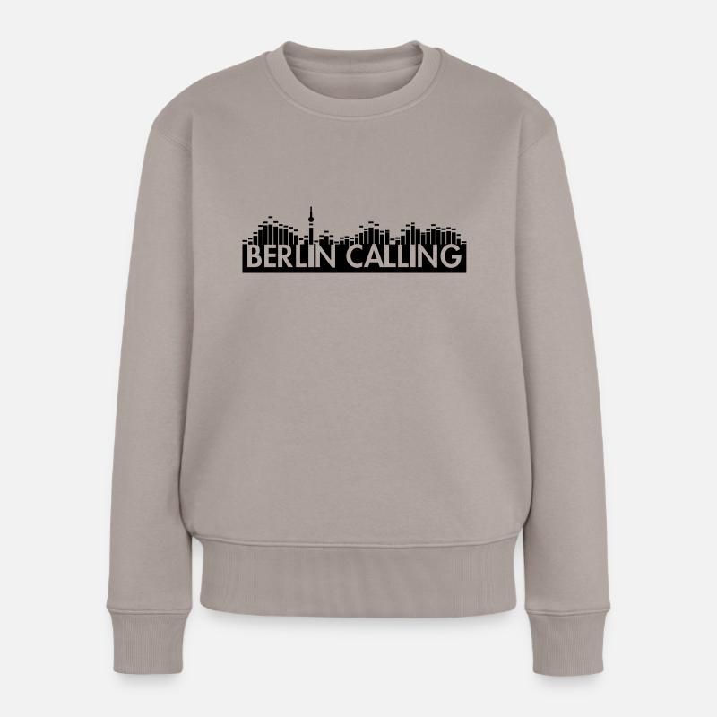 Berlin Calling Hoodie - Frauen Premium Bio Pullover - Taupe