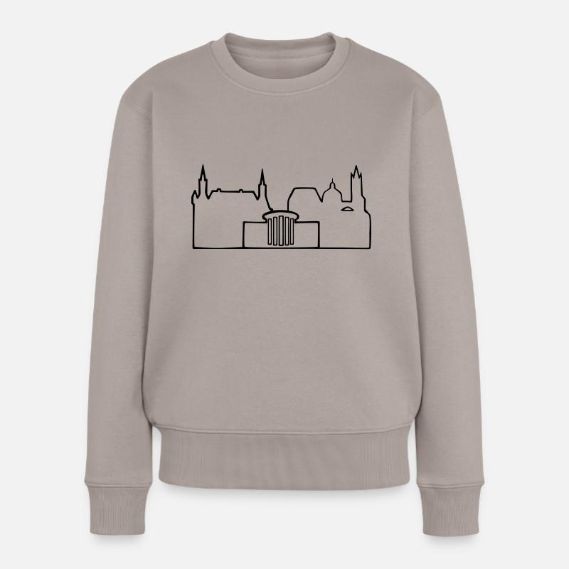 Skyline Aachen - Frauen Premium Bio Pullover - Taupe
