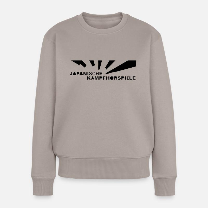 JAPANISCHE KAMPFHÖRSPIELE - Frauen Premium Bio Pullover - Taupe