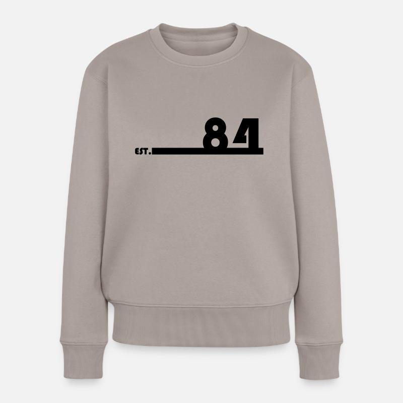 84_Black_Bauhaus93 - Frauen Premium Bio Pullover - Taupe