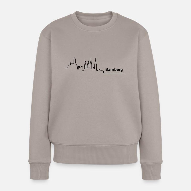 bamberg skyline - Frauen Premium Bio Pullover - Taupe